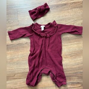 Cat & Jack burgundy romper
